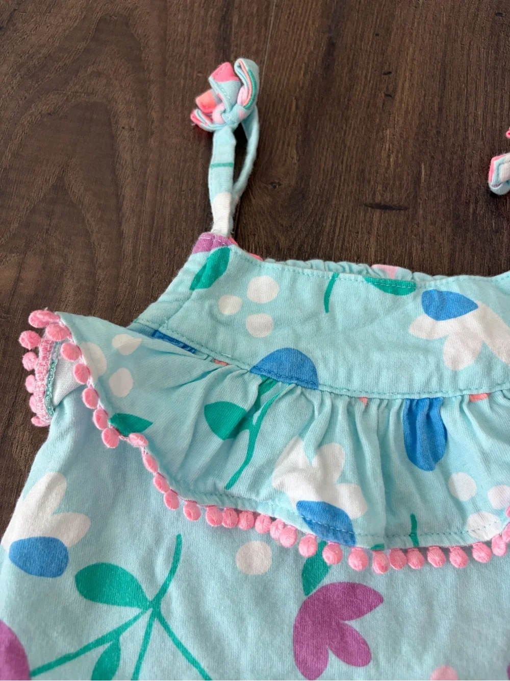 Carter's Pink and Aqua Floral Romper